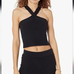 The Drop Women's Zaire Cropped Cross-Front Sweater Top #710